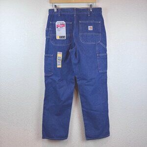 NWT Carhartt Blue Carpenter Jeans Mens 32x32 Blue FR Loose Fit Blue Workwear